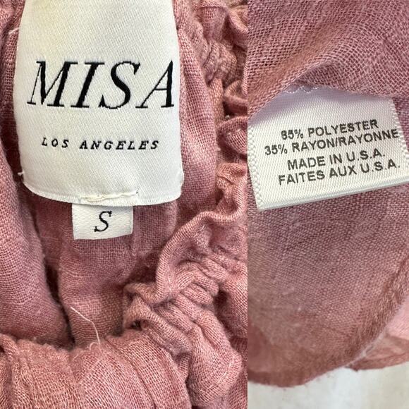 MISA Los Angeles Anouk Short Sleeve Off the Shoulder tie Top Small cottagecore - Picture 12 of 16